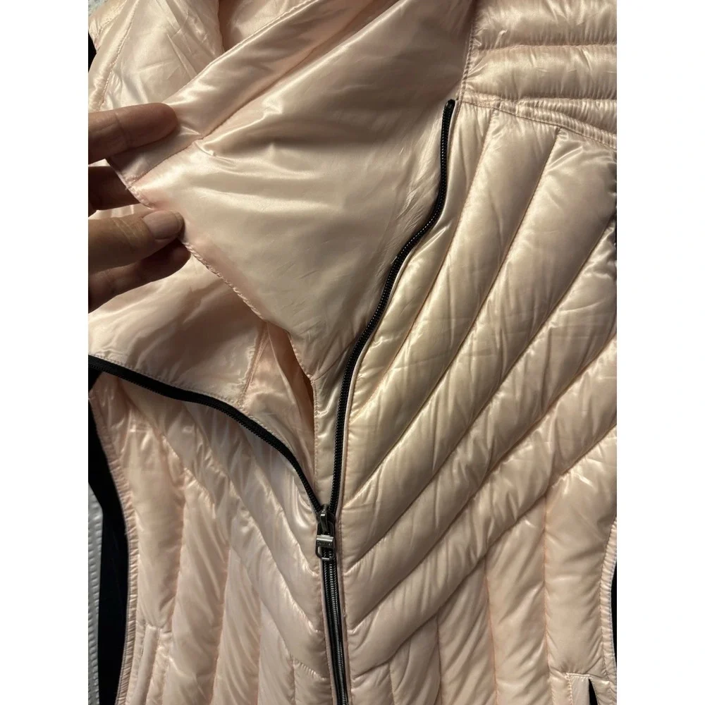 Calvin Klein Women's Pink Black Performance‎ Puffer Quilted Vest Premium Down XL